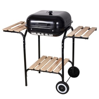 Grill ogrodowy, węglowy, z pokrywą, z półkami i kółkami KINGHoff