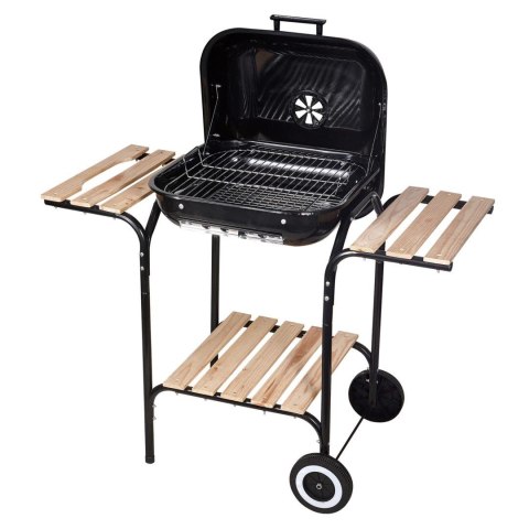 Grill ogrodowy, węglowy, z pokrywą, z półkami i kółkami KINGHoff