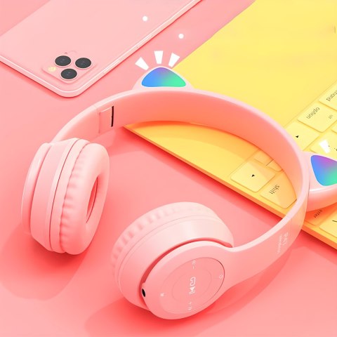Słuchawki dla dzieci bluetooth led rgb kocie uszy -e720 RTO
