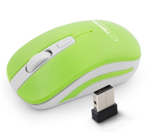 EM126WG Mysz bezprzewodowa 2.4GHz 4D optyczna USB Uranus zielono-biała Esperanza