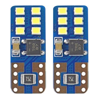 Żarówki led canbus 12smd ultrabright 2016 t10e w5w white 12v 24v amio-01638 AMiO