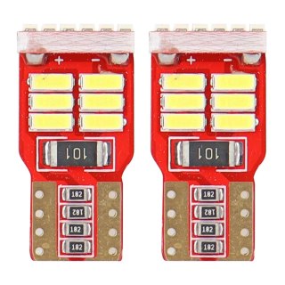 Żarówki led canbus 18smd 4014 t10e w5w white 12v amio-01286 AMiO