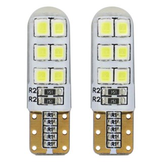 Żarówki led standard t10 w5w 12xsmd 2835 12v silikon amio-01095 AMiO