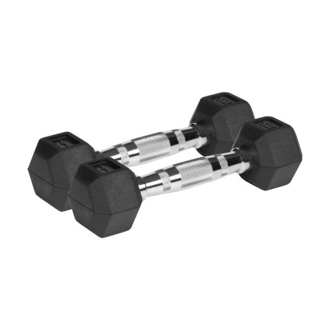 Hantle żeliwne gumowane HEX 2x1 kg REBEL ACTIVE Rebel