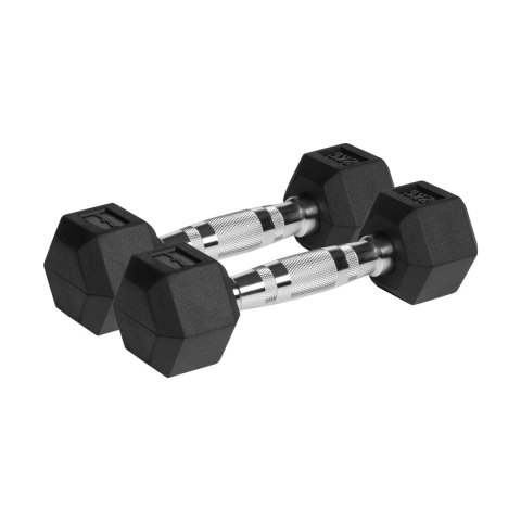 Hantle żeliwne gumowane HEX 2x2 kg REBEL ACTIVE Rebel