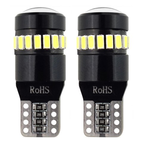 Żarówki led canbus 18smd 3014 + 1smd 1smd t10 w5w white 12v 24v amio-02446 AMiO