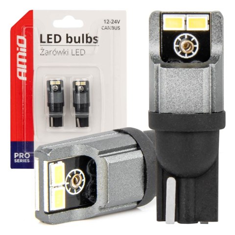 Żarówki led canbus 3020 4smd t10 w5w w10w 12v 24v amio-03717 AMiO