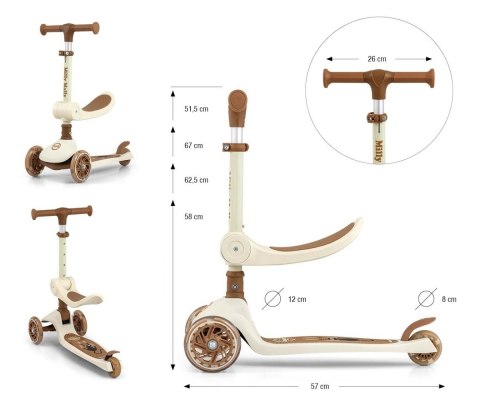 Hulajnoga scooter fuzzy classic beżowa MILLY MALLY