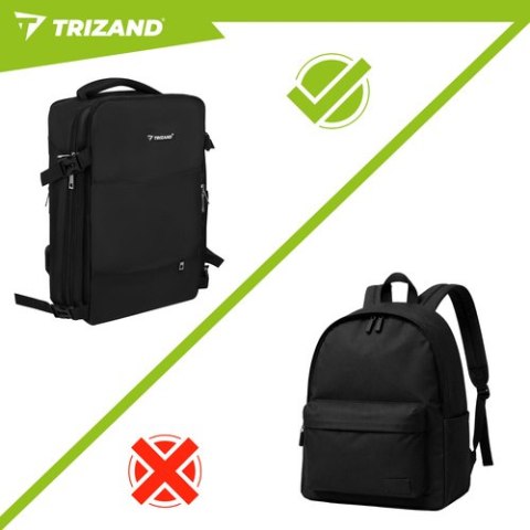 Plecak turystyczny 42x32x40cm czarny Trizand TRIZAND