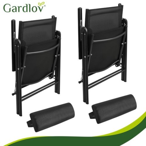 Krzesło ogrodowe składane czarne 2szt. Gardlov GARDLOV