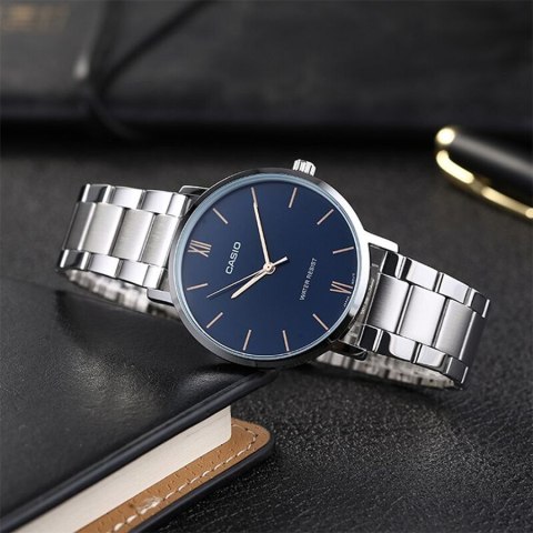 Casio ZEGAREK MĘSKI CASIO MTP-VT01D-2B (zd165n) + BOX