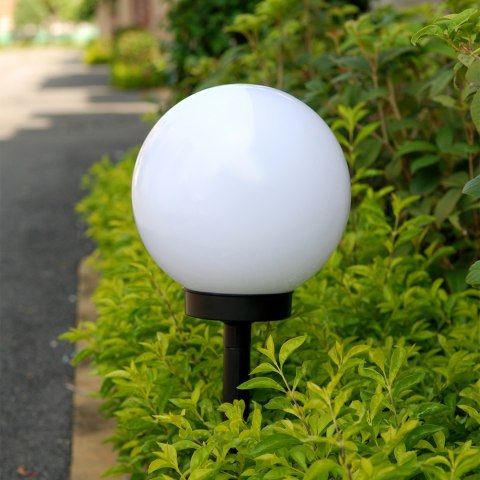 Solarna lampa wolnostojąca ogrodowa GreenBlue, kula 15x15x48cm, bialy LED, GB121 GreenBlue