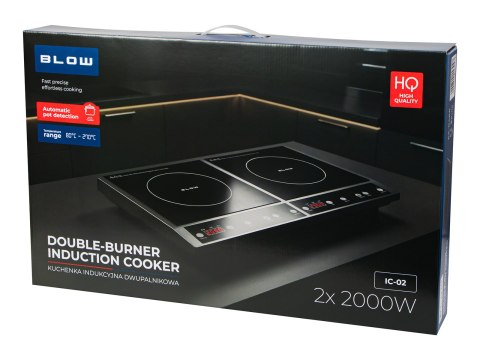 44-046# Kuchenka indukcyjna nastawna dwupalnikowa 2000w + 2000w blow Blow