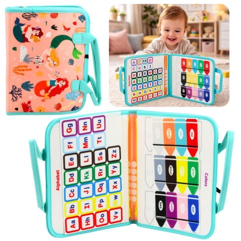Filcowa Książeczka Edukacyjna Manipulacyjna Sensoryczna Syrenki Walizka LEAN TOYS