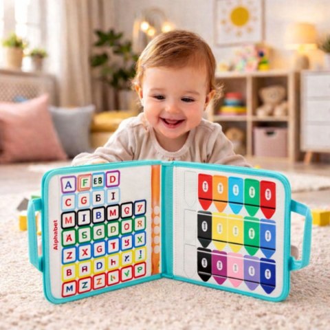 Filcowa Książeczka Edukacyjna Manipulacyjna Sensoryczna Syrenki Walizka LEAN TOYS