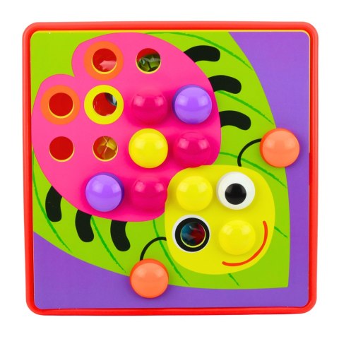 Układanka Guzikowa Mozaika Kreatywne Puzzle Geometryczne Grzybki 46 el. LEAN TOYS
