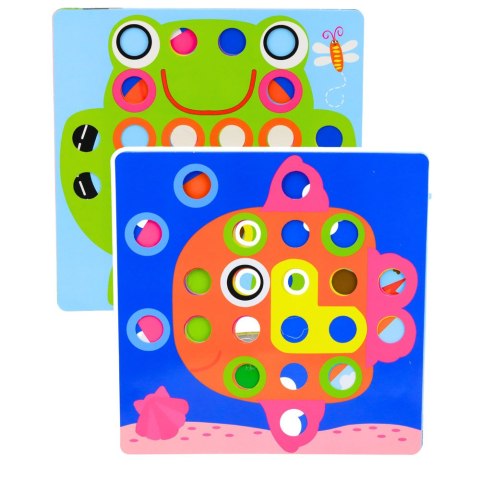 Układanka Guzikowa Mozaika Kreatywne Puzzle Geometryczne Grzybki 46 el. LEAN TOYS
