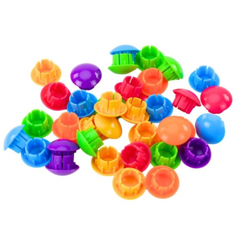 Układanka Guzikowa Mozaika Kreatywne Puzzle Geometryczne Grzybki 46 el. LEAN TOYS
