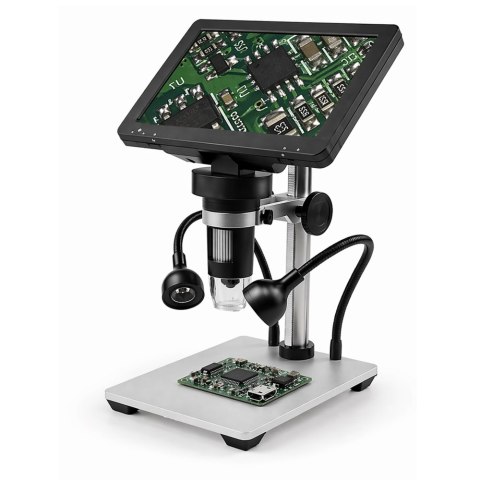 Mikroskop Edukacyjny Cyfrowy Pilot Przewodowy 1200X LCD 7 CALI HD Kamera LEAN TOYS