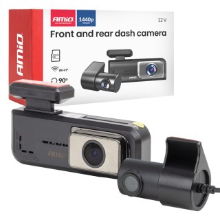 Wideorejestrator samochodowy 2k + 1k wlan 512 gb wifi full hd amio-04800 AMiO