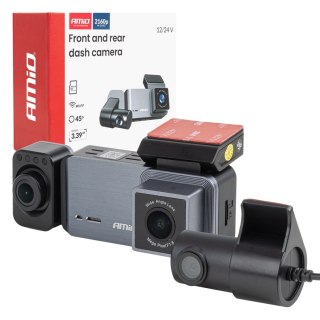 Wideorejestrator samochodowy 4k + 1k + 2k wlan wifi uhd 512 gb amio-04802 AMiO