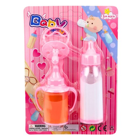 Zestaw Magiczne Butelki Dla Lalek Niemowlaka Soczek Mleko Smoczek 3 szt. LEAN TOYS