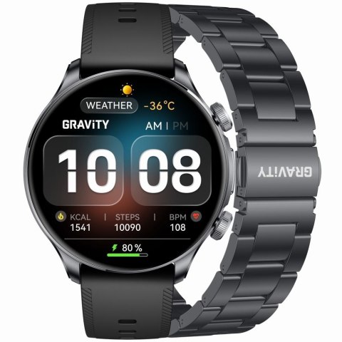 Gravity Smartwatch Gravity Czarny Pasek + Bransoleta GT35-2