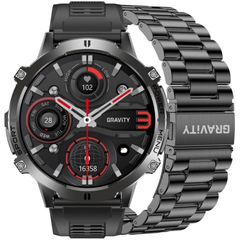 Gravity Smartwatch Gravity Czarny Pasek + Bransoleta GT42-1