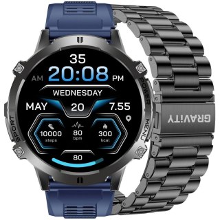Gravity Smartwatch Gravity Czarny Pasek + Bransoleta GT42-2