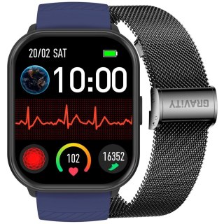 Gravity Smartwatch Gravity Czarny Pasek + Bransoleta GT43-5