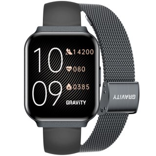 Gravity Smartwatch Gravity Czarny Pasek + Bransoleta GT44-5