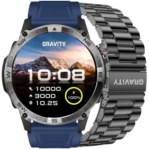 Gravity Smartwatch Gravity Czarny Pasek + Bransoleta GT46-2