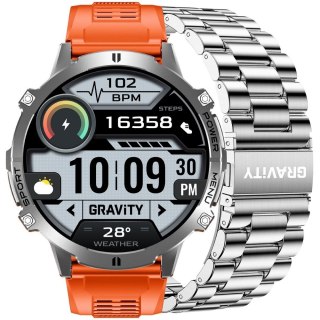 Gravity Smartwatch Gravity Grafitowy Pasek + Bransoleta GT42-4