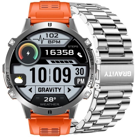 Gravity Smartwatch Gravity Grafitowy Pasek + Bransoleta GT42-4