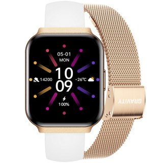 Gravity Smartwatch Gravity Różowe Złoto Pasek + Bransoleta GT44-1
