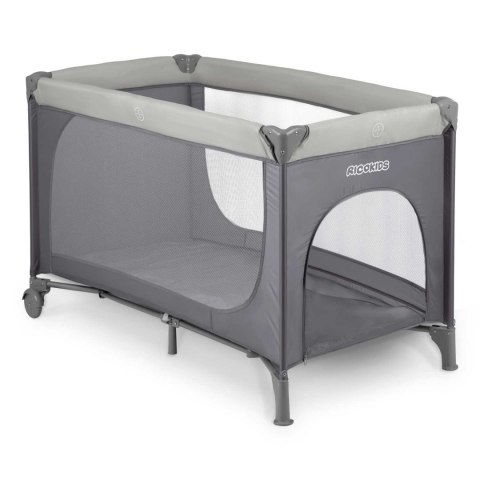 Łóżeczko turystyczne + materac + torba125 x 65 x 78 cm RK-240 jasno szare