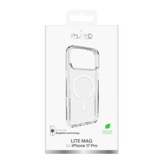 Etui pokrowiec na iPhone 17 Pro MagSafe Lite Mag TPU PC - przezroczysty biały pierścień