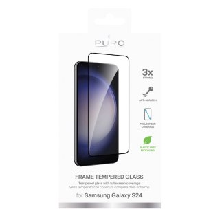 Szkło hartowane do Samsung Galaxy S25 S24 z czarną ramką Frame Tempered Glass
