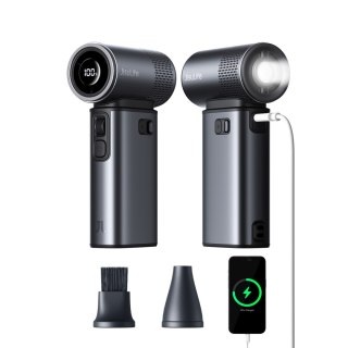 Mini dmuchawa przenośny wiatrak 5w1 9000mAh USB - ciemnoszary