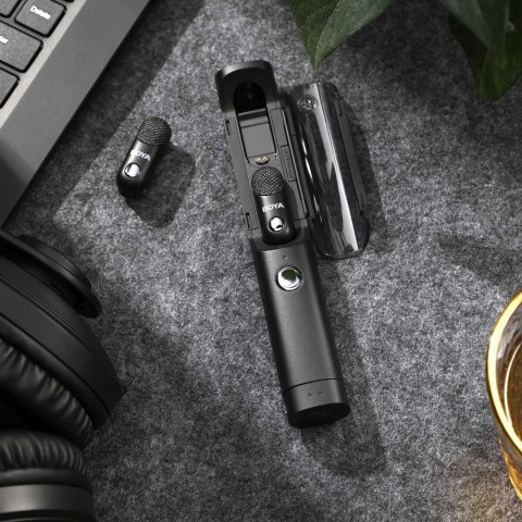 Zestaw mikrofonów bezprzewodowych 4w1 2.4GHz USB-C MAGIC-02 - czarny