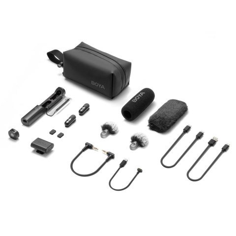 Zestaw mikrofonów bezprzewodowych 4w1 2.4GHz USB-C MAGIC-03 - czarny