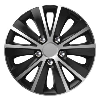 Kołpak samochodowy czarno srebrny ze śrubami chrom rapide nc 15" cali VERSACO