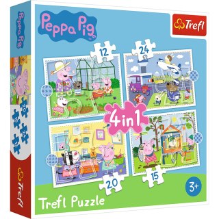 Puzzle - 4w1 (12,15, 20, 24) - Wspomnienia z wakacji - Świnka Peppa - Trefl 34359 TREFL PUZZLE