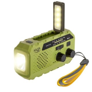 AD 1197 Green Radio solarne z korbką ręczną ADLER