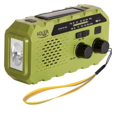 AD 1197 Green Radio solarne z korbką ręczną ADLER