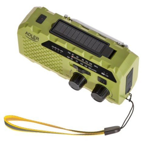 AD 1197 Green Radio solarne z korbką ręczną ADLER