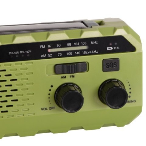 AD 1197 Green Radio solarne z korbką ręczną ADLER