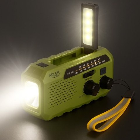 AD 1197 Green Radio solarne z korbką ręczną ADLER