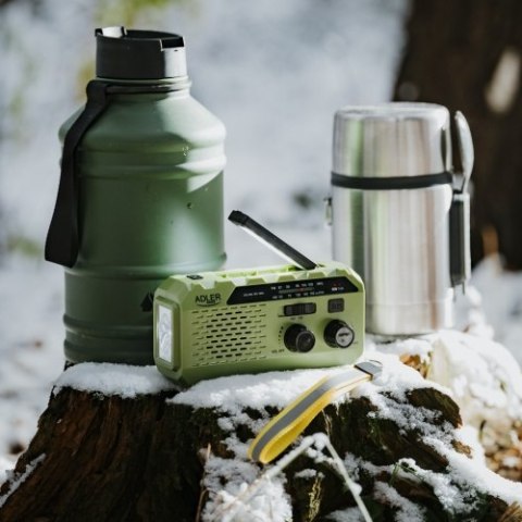 AD 1197 Green Radio solarne z korbką ręczną ADLER