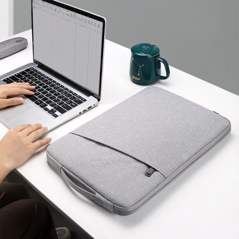 Etui na laptopa torba pokrowiec na laptop dokumenty do pracy szary 14-15,6" RTO